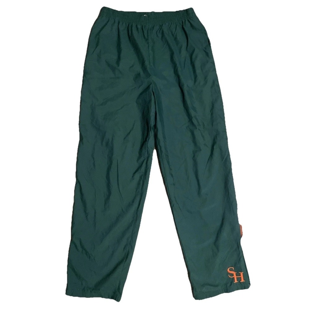 VTG Red Oak Jogger Track Pants Men's L Sam Houston Green Orange‎ Activewear SH